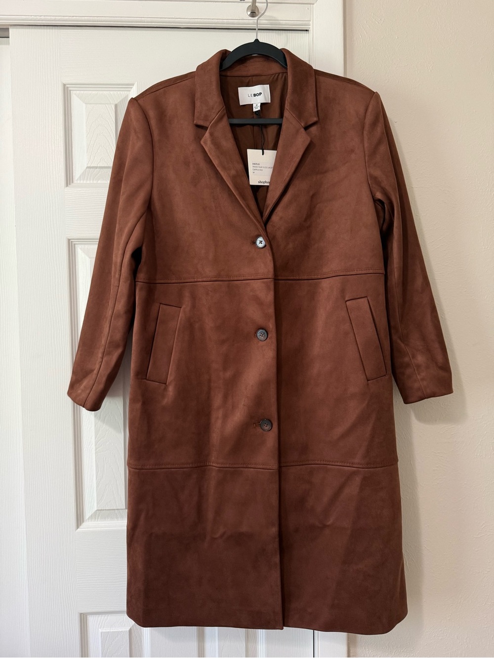LE BOP Maisie Faux Suede Jacket size Medium Cappuccino - Picture 2 of 7